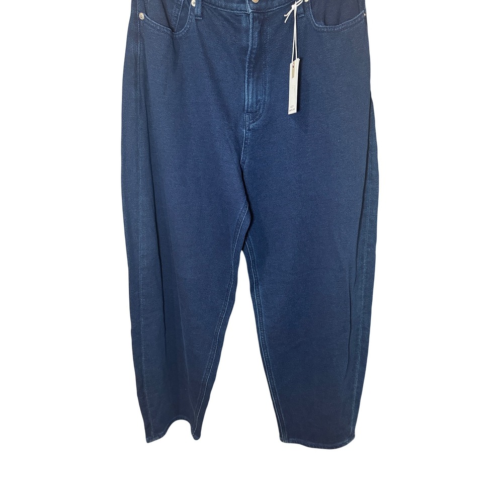 Good American NWT Jeanius Barrel Sweatpants Jeans Dark Wash Size 12/31 - Picture 4 of 10